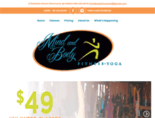 Tablet Screenshot of mindbodyfitnessmi.com